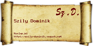 Szily Dominik névjegykártya